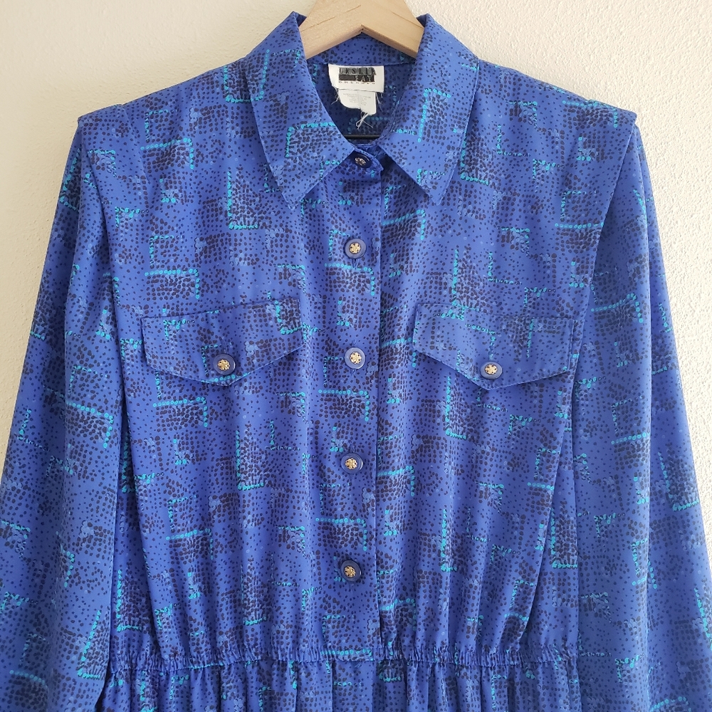 Vintage Leslie Fay Shirtdress - Picture 3 of 5